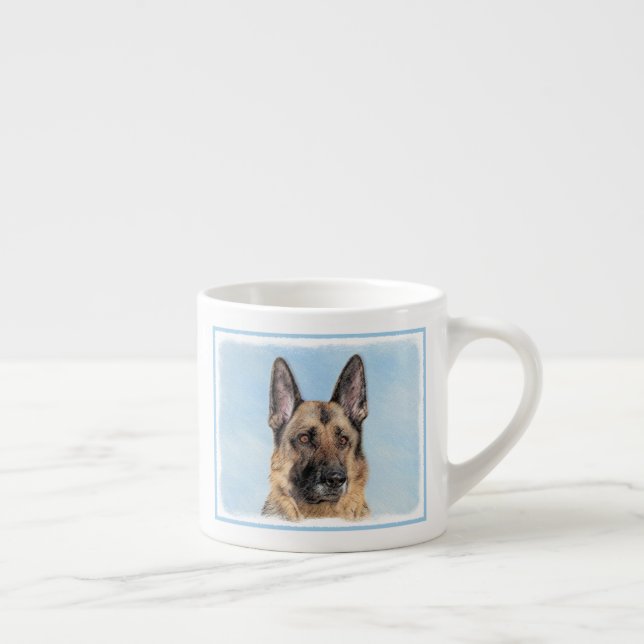 Deutsche Hirtenmalerei - Niedliche Original Hunde- Espressotasse (Rechts)