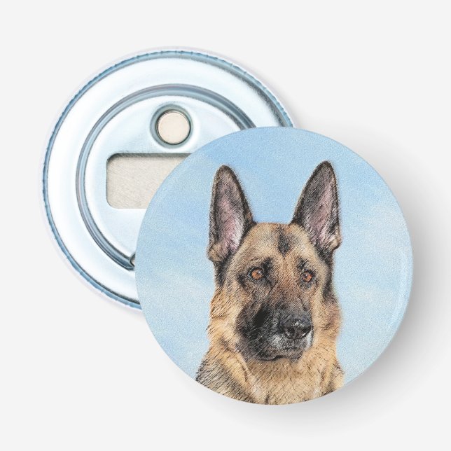 Deutsche Hirtenmalerei - Niedliche Original Hunde- Flaschenöffner (Vorderseite)
