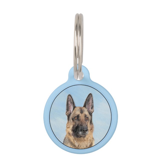 Deutsche Hirtenmalerei - Niedliche Original Hunde- Haustiermarke (Vorderseite)