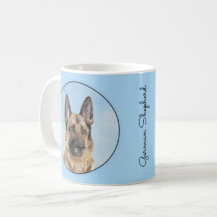 Deutsche Hirtenmalerei - Niedliche Original Hunde- Kaffeetasse