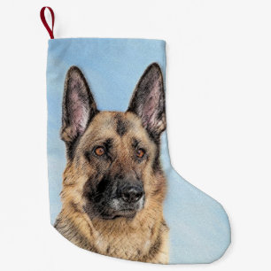 Deutsche Hirtenmalerei - Niedliche Original Hunde- Kleiner Weihnachtsstrumpf