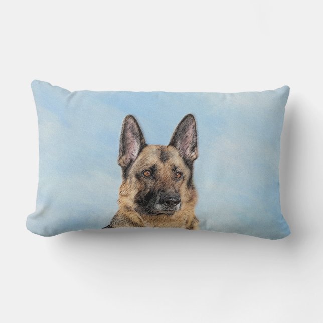 Deutsche Hirtenmalerei - Niedliche Original Hunde- Lendenkissen (Vorderseite)