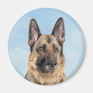 Deutsche Hirtenmalerei - Niedliche Original Hunde- Magnet