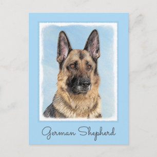 Deutsche Hirtenmalerei - Niedliche Original Hunde- Postkarte