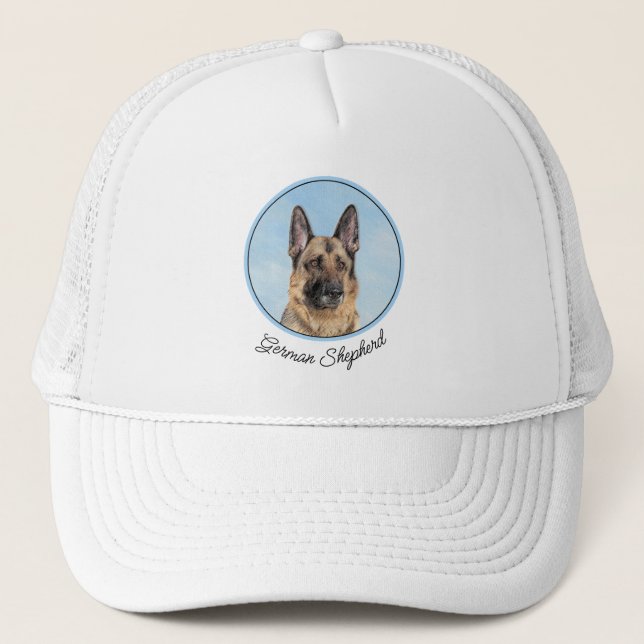 Deutsche Hirtenmalerei - Niedliche Original Hunde- Truckerkappe (Vorderseite)