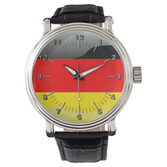 Deutsche Hochglanzflagge Armbanduhr (Vorderseite)