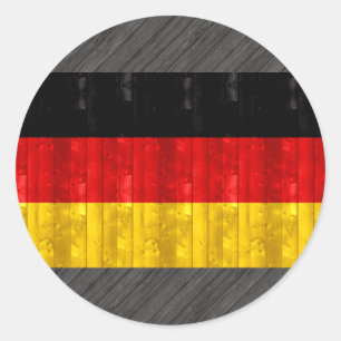 Deutsche Holzflagge Runder Aufkleber