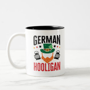 Deutsche Hooligan Deutschland St Patricks Day Zweifarbige Tasse