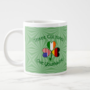 Deutsche Irische Amerikanische Flaggen Kleeblatt P Jumbo-Tasse