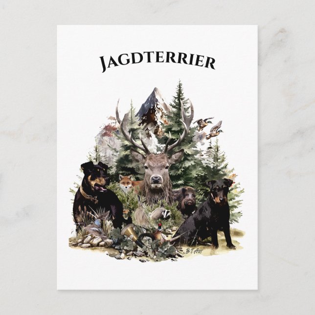 Deutsche Jagdterrier Postkarte (Vorderseite)