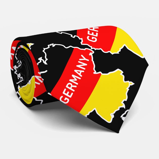 Deutsche Karte und Flagge Krawatte (Gerollt)