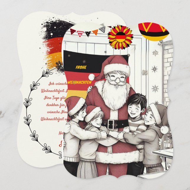 Deutsche Karte : Weihnachten (Vorne/Hinten)