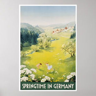 Deutsche Kunst Deutschland Reiseplakat Frühling in Poster