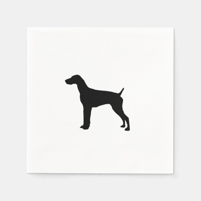 Deutsche Kurz-haarige Pointer Silhouette Liebe Hun Serviette (Vorderseite)