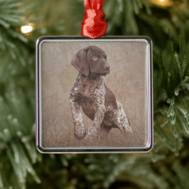 Deutsche Kurzhaarige Poppy Poster Ornament Aus Metall