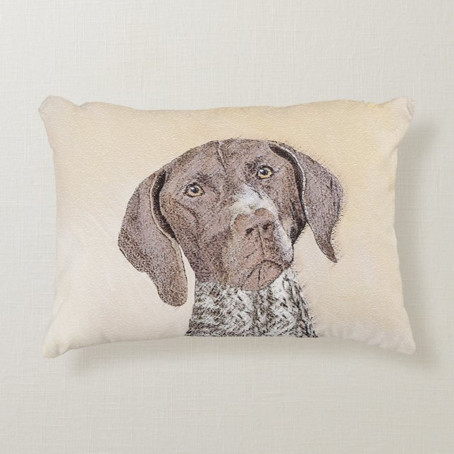 Deutsche kurzhaariger Zeiger-Malerei - Hundekunst Dekokissen (Vorderseite)