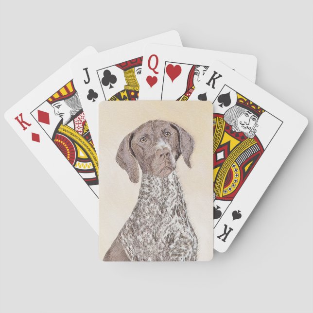 Deutsche kurzhaariger Zeiger-Malerei - Hundekunst Spielkarten (Rückseite)