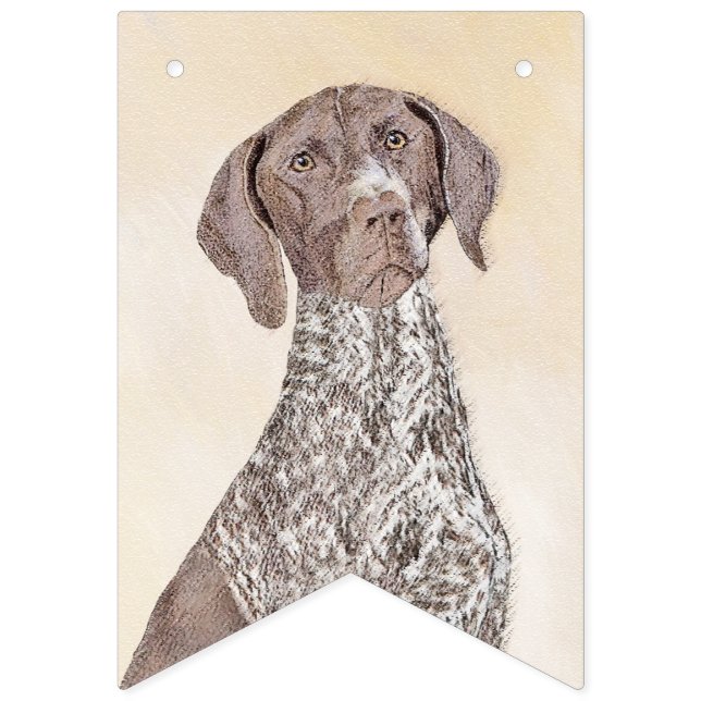 Deutsche kurzhaariger Zeiger-Malerei - Hundekunst Wimpelkette (Erste Fahne)