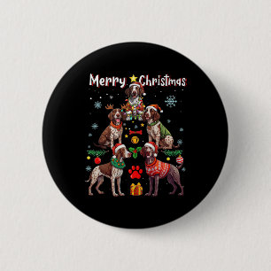 Deutsche Kurzläufer Hunde frohe Weihnachten Tr Button