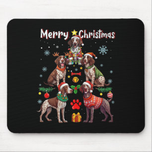 Deutsche Kurzläufer Hunde frohe Weihnachten Tr Mousepad