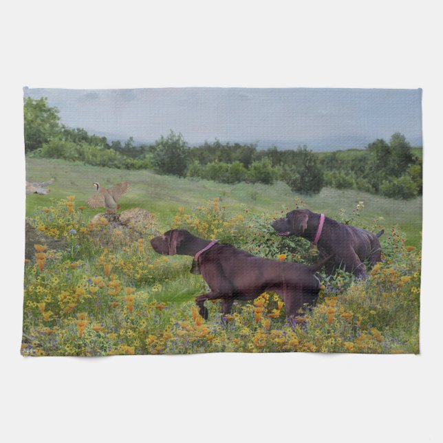 Deutsche Kurzzeiger Geschirrtuch (Horizontal)