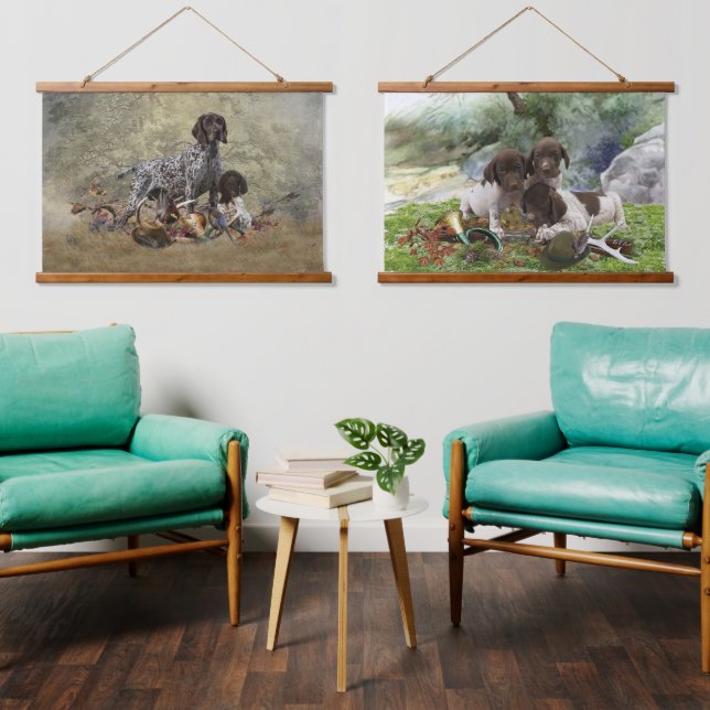 Deutsche Kurzzeiger (GSP) Wandteppich Mit Holzrahmen (Wohnzimmer)