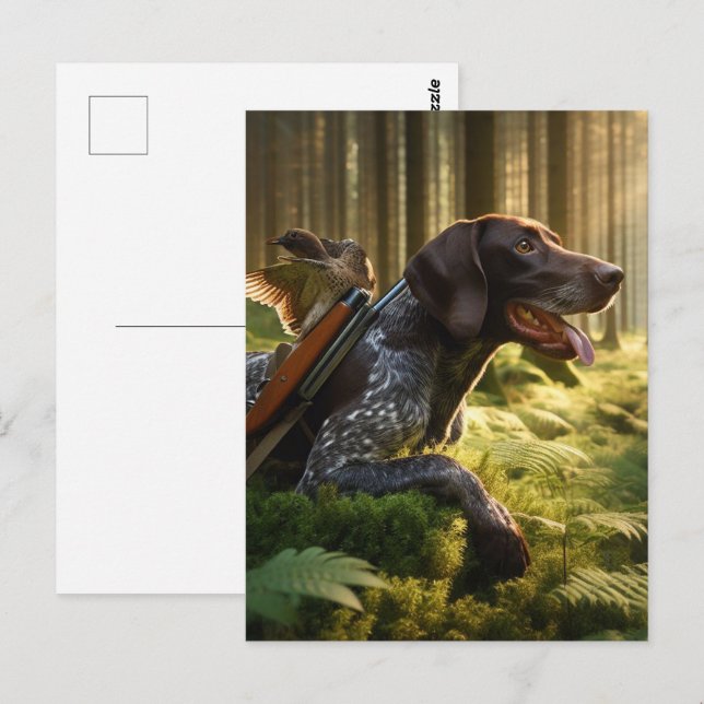 Deutsche Kurzzeiger Postkarte (Vorne/Hinten)