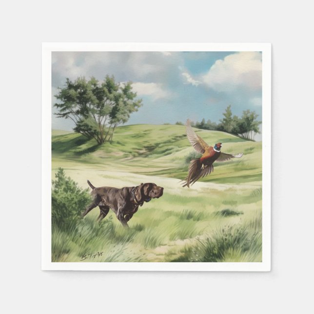 Deutsche Kurzzeiger Serviette (Vorderseite)