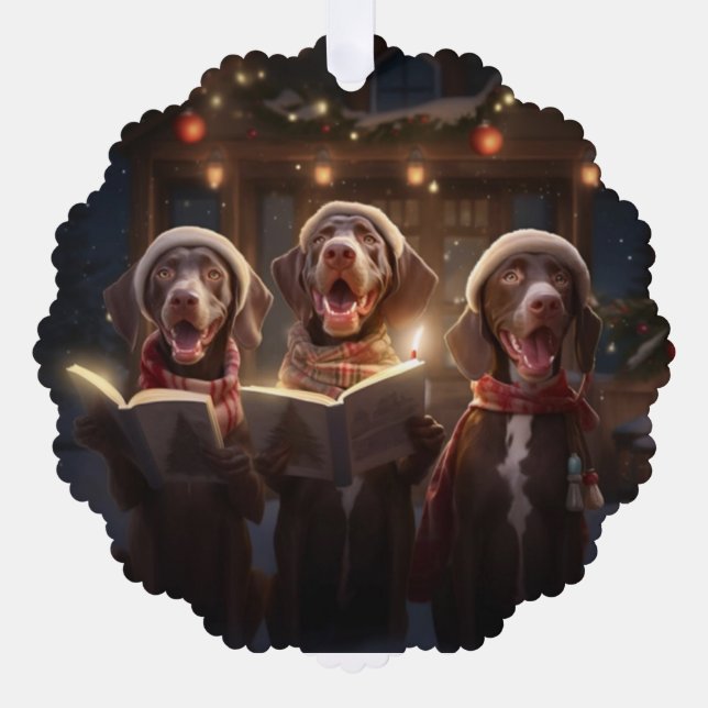 Deutsche Kurzzeiger Weihnachtsfeiern Ornament Karte (Vorderseite)