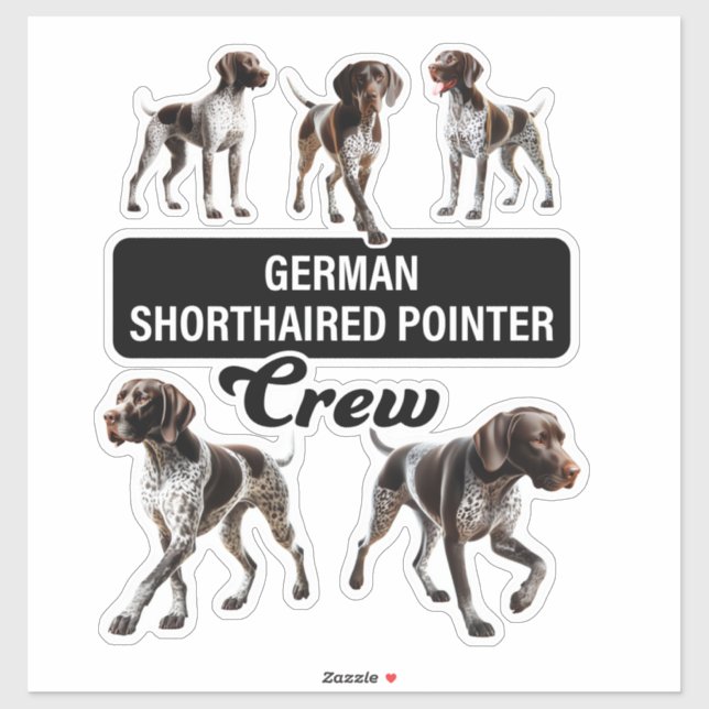 Deutsche Kurzzeigerin-Crew Aufkleber (Blatt)