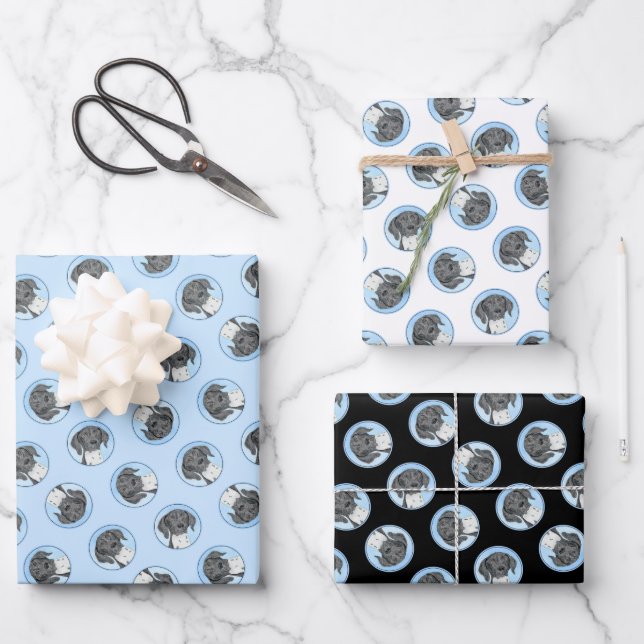 Deutsche Kurzzeitermalerei Original Art Geschenkpapier Set (Vorderseite)