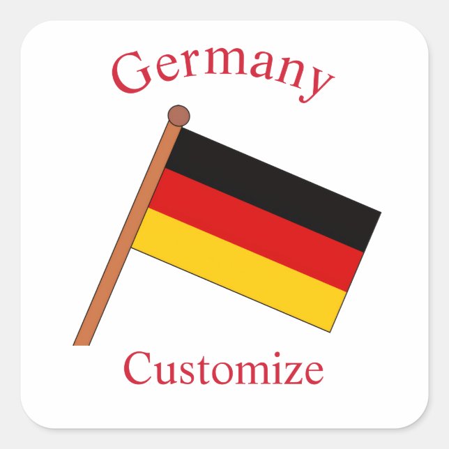 Deutsche Landesflagge Thunder_Cove Quadratischer Aufkleber (Vorderseite)
