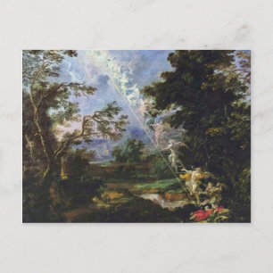 Deutsche "Landschaft mit dem Traum von Jakob", " Postkarte