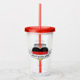 Deutsche Liebe individuelle Name Tumbler Acryltrinkbecher