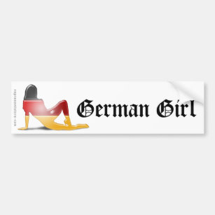 Deutsche Mädchen-Silhouette-Flagge Autoaufkleber