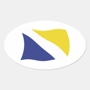 Deutsche Minderheit in Nordschleswig Flaggenaufkle Ovaler Aufkleber