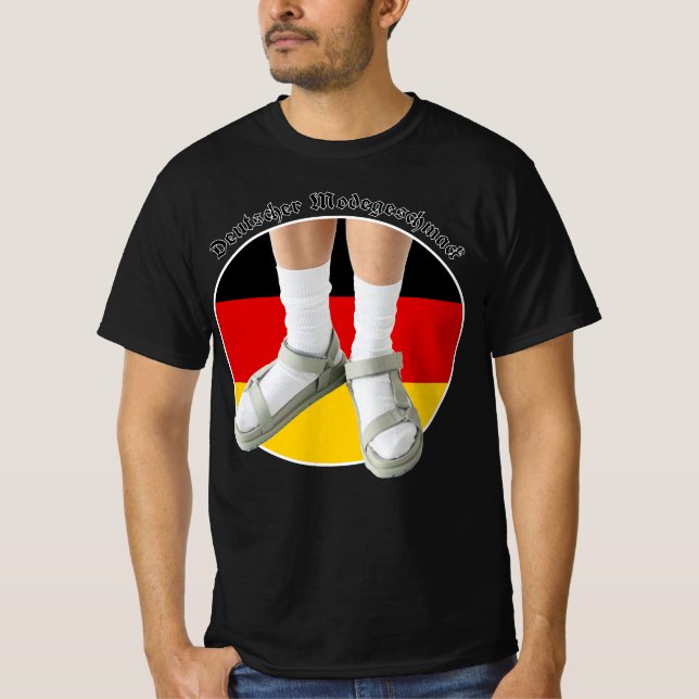 Deutsche Mode Geschmack White Sock Sandals Stereot T-Shirt (Vorderseite)
