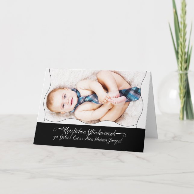 DEUTSCHE neue Babygratulation Glückwunsch Glückwun Feiertagskarte (Vorderseite)