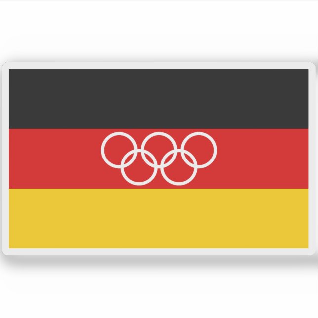 Deutsche Olympische Flagge (1959-1968) Aufkleber (Vorderseite)