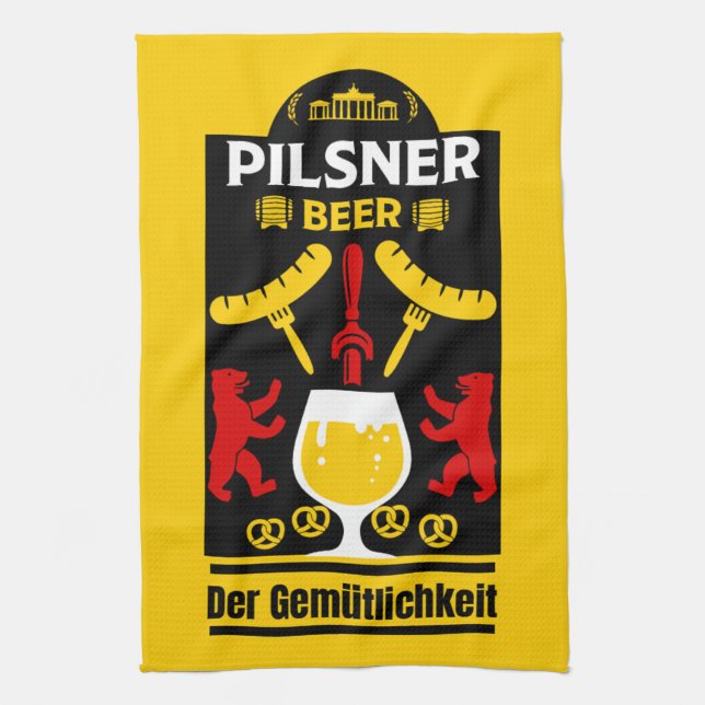 Deutsche Pilsner Beer Drinkers Geschirrtuch (Vertikal)