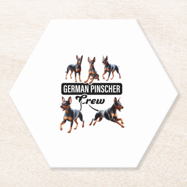 Deutsche Pinscher Crew Untersetzer (Vorderseite)