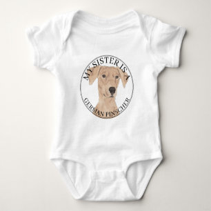 Deutsche Pinscher Schwester Baby Strampler