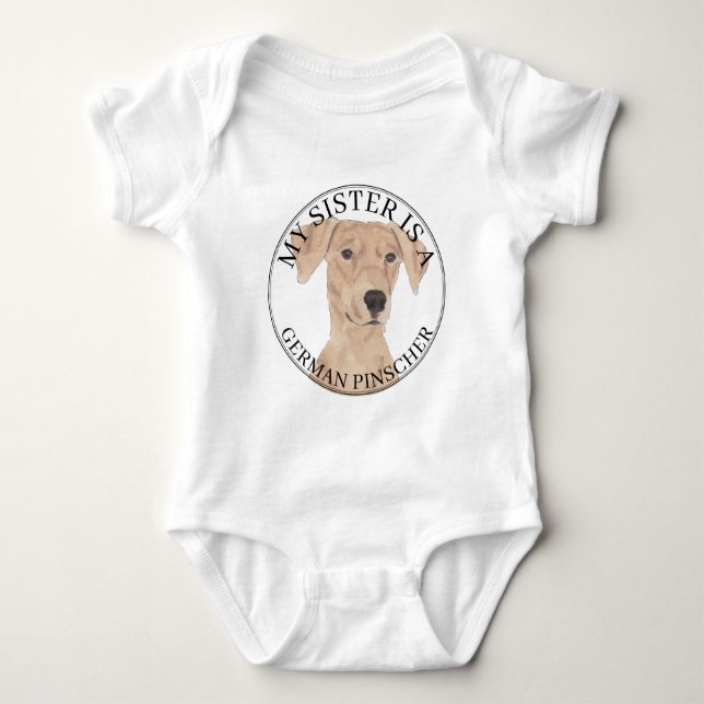 Deutsche Pinscher Schwester Baby Strampler (Vorderseite)