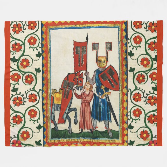 DEUTSCHE POET ALS TEUTONISCHE KNIGHT MEDIEVENTUELL FLEECEDECKE (Vorderseite (Horizontal))