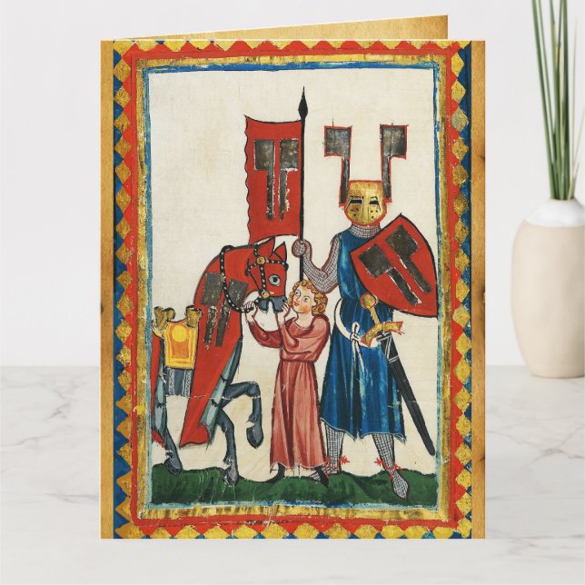 DEUTSCHE POET ALS TEUTONISCHE KNIGHT MEDIEVENTUELL KARTE (Vorderseite)