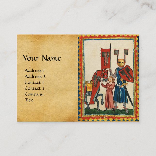 DEUTSCHE POET ALS TEUTONISCHE KNIGHT MEDIEVENTUELL VISITENKARTE (Vorderseite)