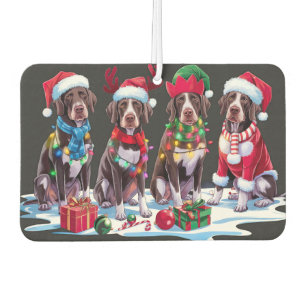 Deutsche Pointer Weihnachtsmannmütze will Weihnach Autolufterfrischer