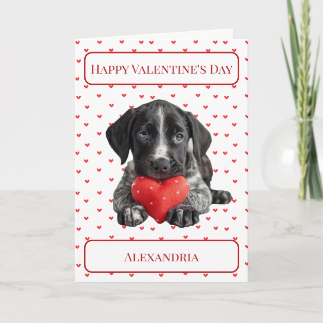 Deutsche Pointer Welppy Valentine Card personalisi Dankeskarte (Vorderseite)