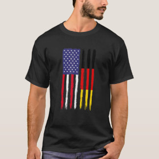 Deutsche Roots Halbamerikanische Flagge Patriotisc T-Shirt