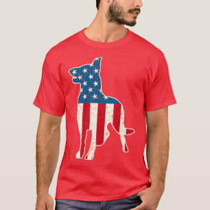 Deutsche Schäferfahne Amerikanische Flagge 4. Juli T-Shirt